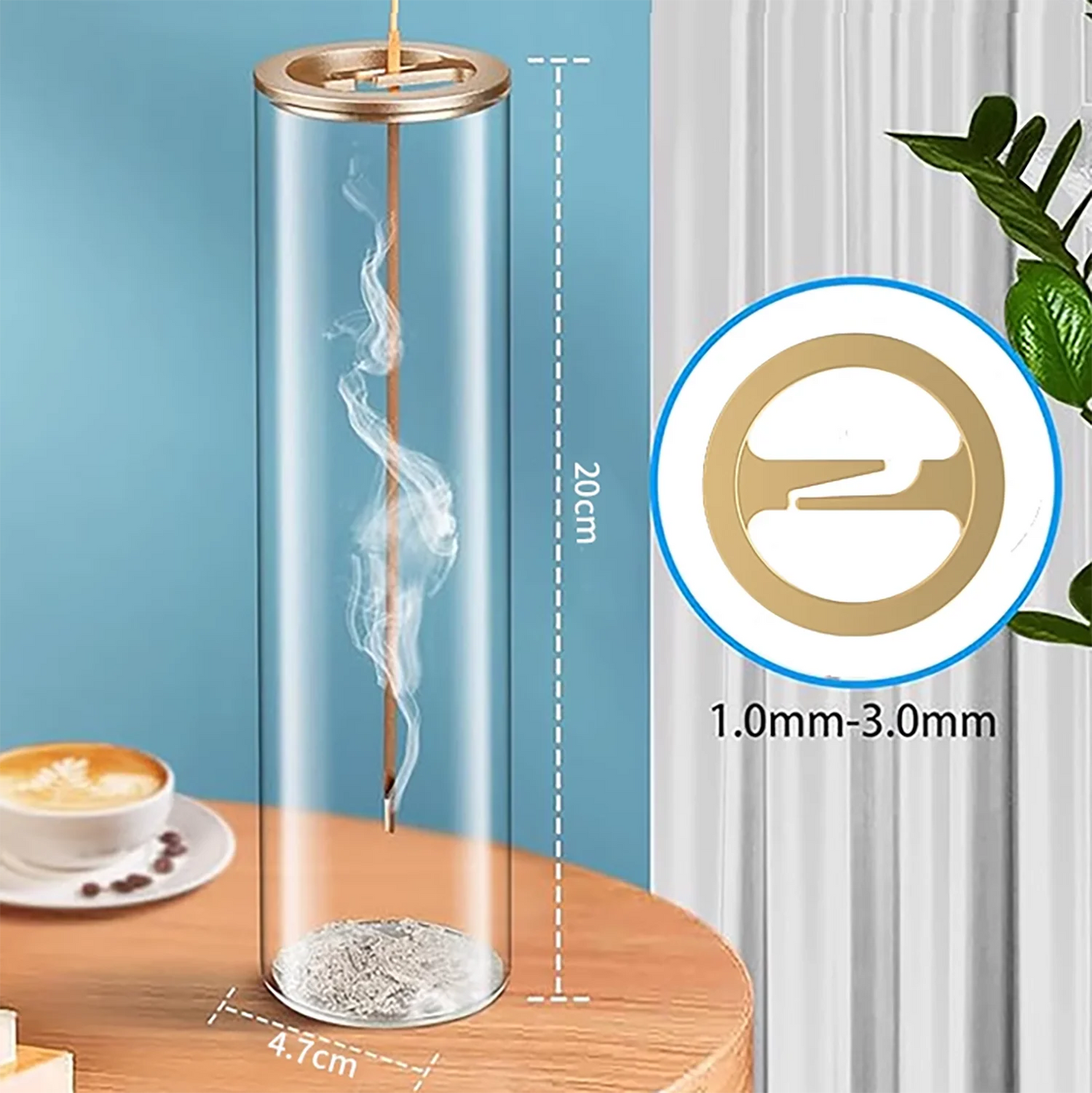 Porte-encens en verre Anti-cendres