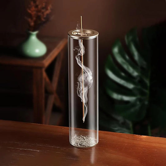 Porte-encens en verre Anti-cendres