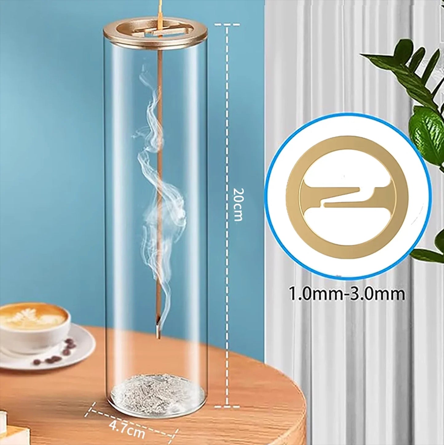 Porte-encens en verre Anti-cendres